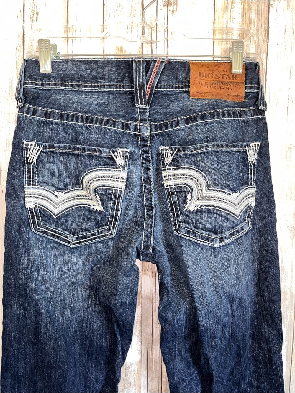 Big Star Pioneer Bootcut Jeans Womens 28S Dark Wash 100% Cotton - Picture 5 of 7